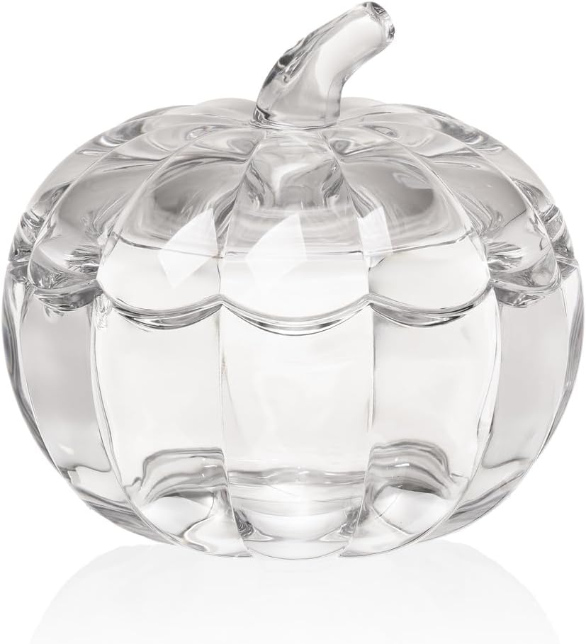 Godinger Pumpkin Snack Dish Jar, Candy Dish, Cookie Storage Container for Halloween Treats