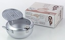 Japanese Tempura Fryer Pot with Lid and Thermometer, Induction Heat Compatible, Made in Japan, 20cm, 1 Pack
