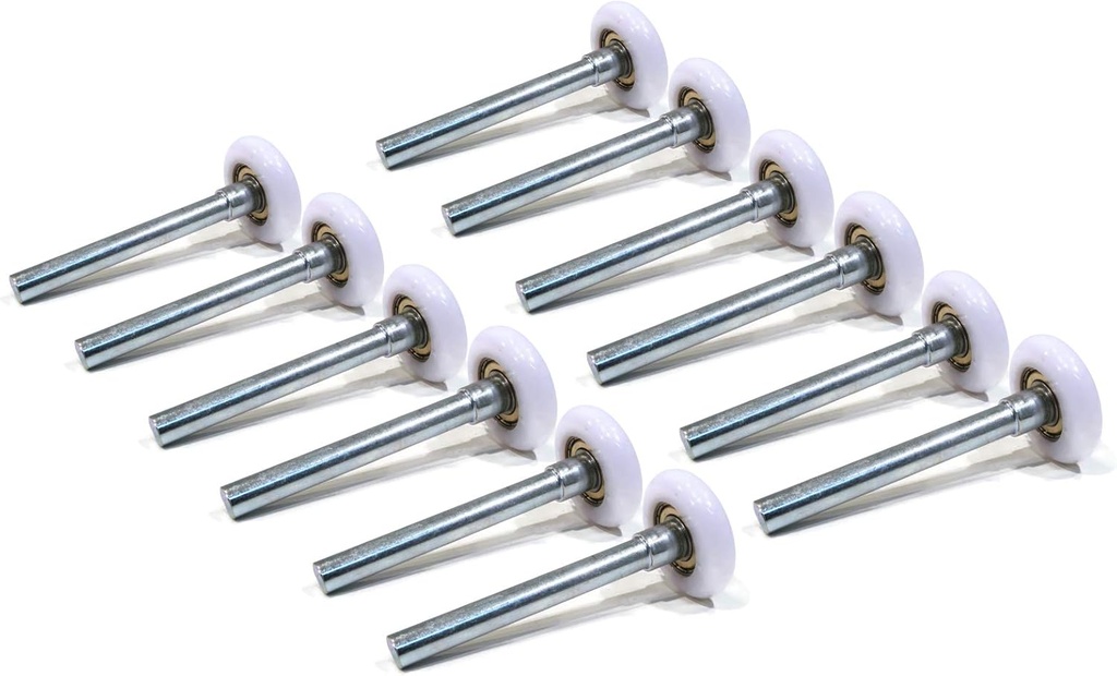 (12) Garage Door 2" Nylon Roller 4" Stem 11 Ball Bearing Smooth Quiet Heavy Duty
