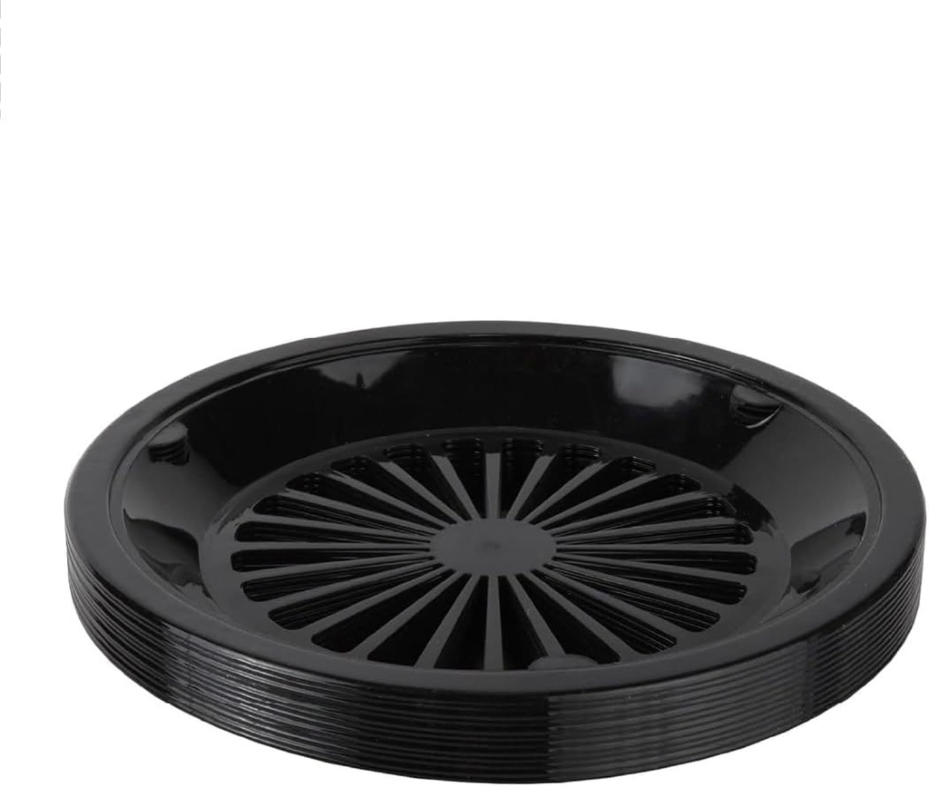 Trenton Gifts 10-Inch Reusable Plastic Paper Plate Holders, Picnic Supplies (12 Set - Black)