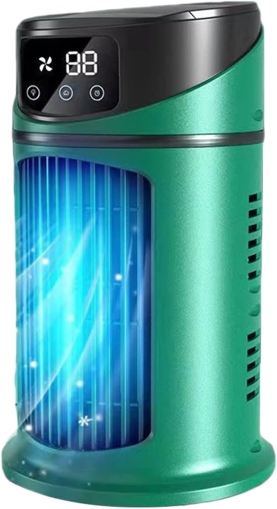Small air Conditioner Portable Air Conditioner Fan Mini Evaporative Small Air Cooler Adjustable Desk Fan (Color : Green)