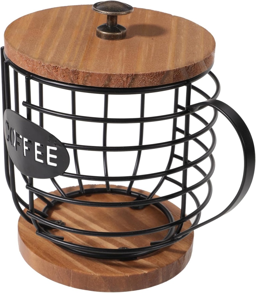 Coffee Storage Rack Iron Organizer for Countertop Elegant Desk Basket for Dining Table Efficient Space Utilization Sturdy Design with Easy Access