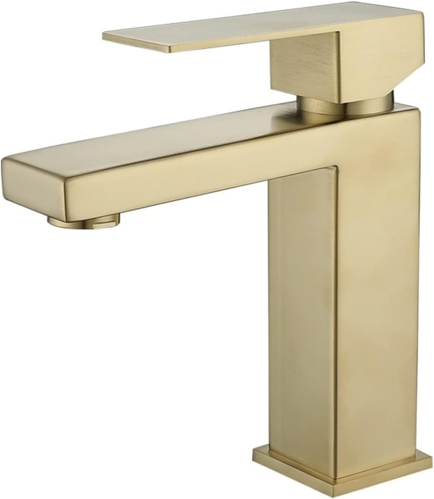 Basin Sink Bathroom Faucet Deck Mounted Stainless Steel Washbasin Hot Cold Water Mixer Taps Matte Black Lavatory Sink Tap(03 Short)