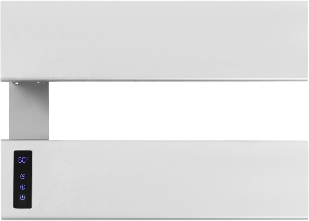 Electric Towel Warmer, Wall Mounted Electric Towel Rack with Timer, Temperature Control&LED Indicator, 2-Bar Waterproof Aluminum Alloy Bath Towel Heater Dryer for Bathroom, US Plug(White)