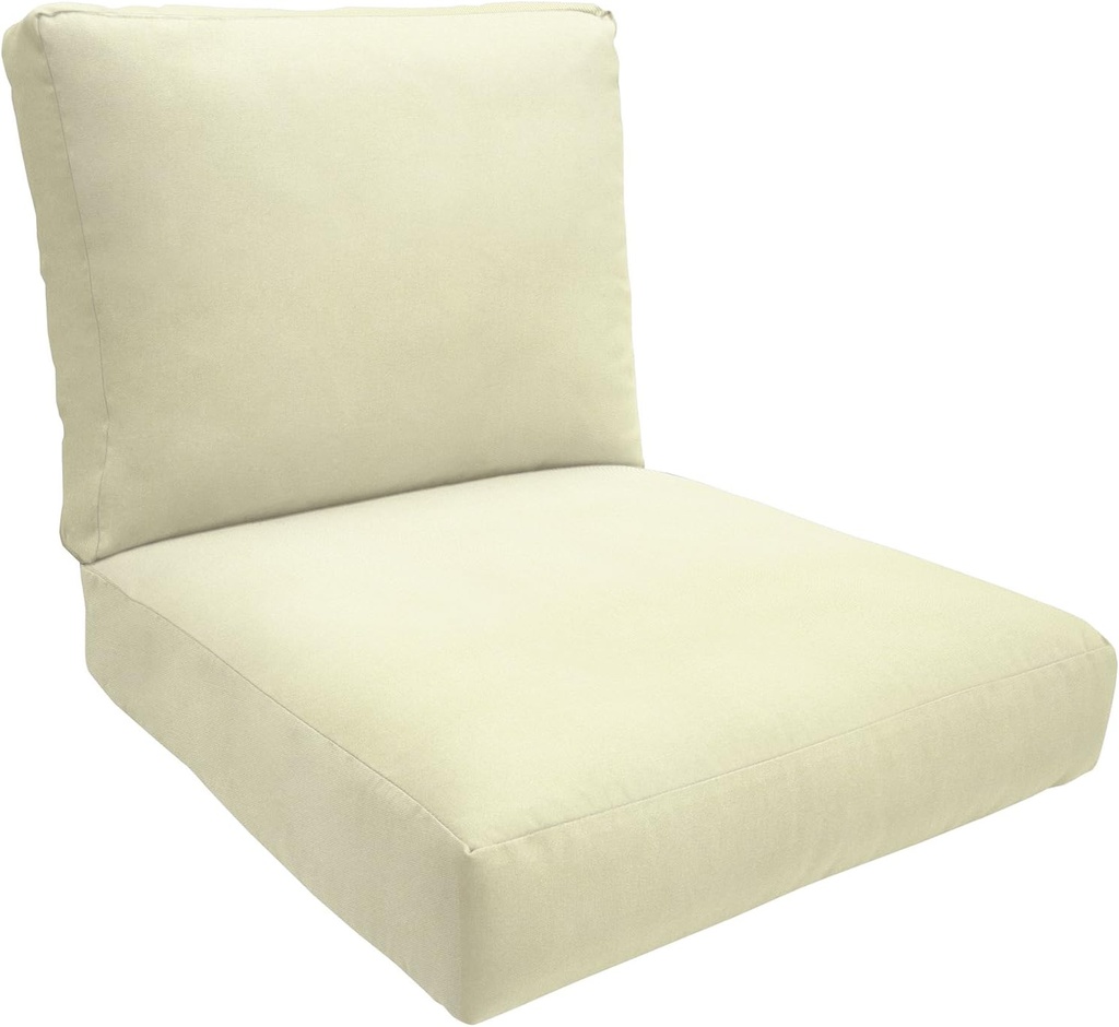 Eddie Bauer Home Deep Seating Outdoor Lounge Cushion, Knife Edge, 26" X 30" X 5", Canvas Natural