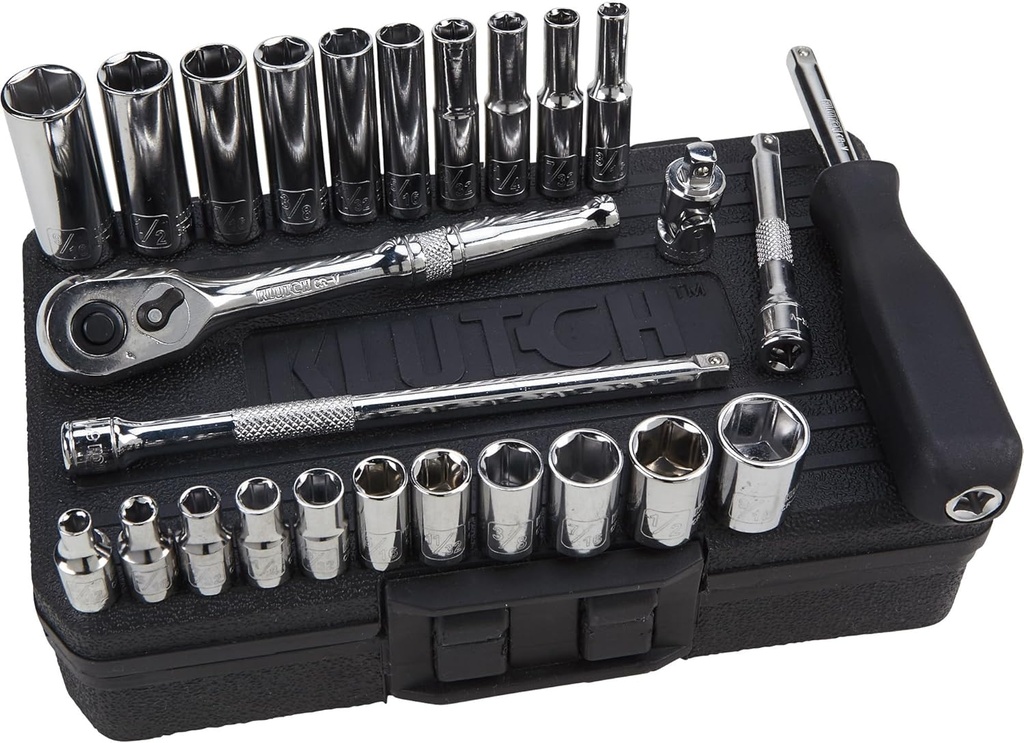 Klutch 1/4in.-Drive Socket Set — 26-Pc., SAE