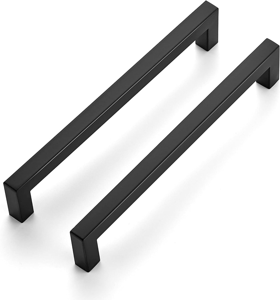 Ravinte 20 Pack 7-1/2 Inch Kitchen Square Cabinet Handles Matte Black Pulls Black Drawer Pulls Kitchen Cabinet Hardware for Cupboard Drawer Handles
