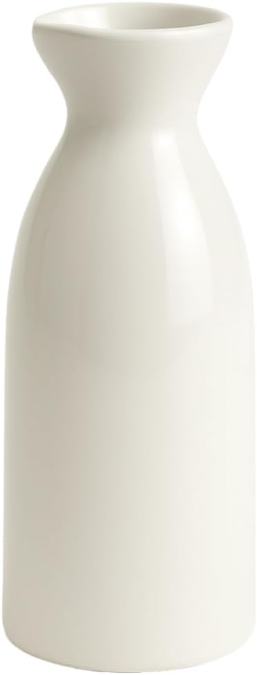 JapanBargain 2722, White Porcelain Sake Carafe Sake Bottle for Cold Sake and Hot Sake Microwave Safe, 7.5 ounce