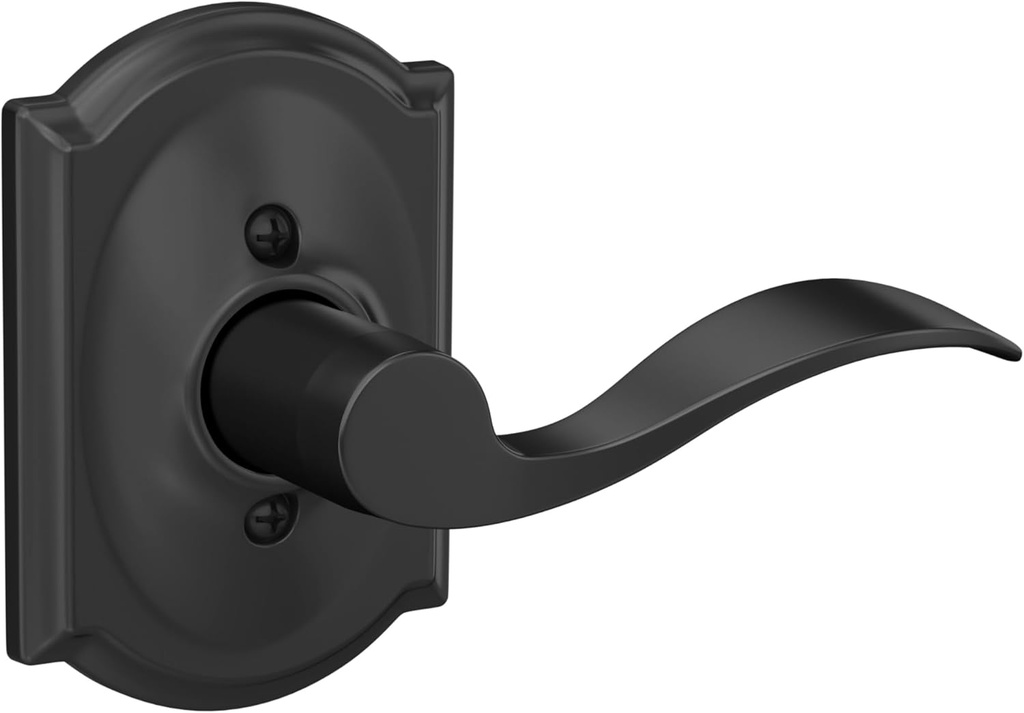 SCHLAGE SCHLAGE Lever with Camelot Trim Non-Turning Lock in Matte Black - Right Handed - F170 ACC 622 CAM RH