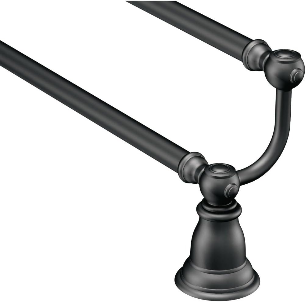 Moen YB5422WR Kingsley 24-Inch Bathroom Double Towel Bar, Wrought Iron