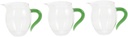 3pcs Colorful Handle Glass Espresso Cups Chinese Tea Pitcher Milk Steaming Jug Coffee Frothing Cup Clear Espresso Glass Portable Milk Mug Coffee Pot High Borosilicate(As Shownx3pcs,13x10cmx3pcs)