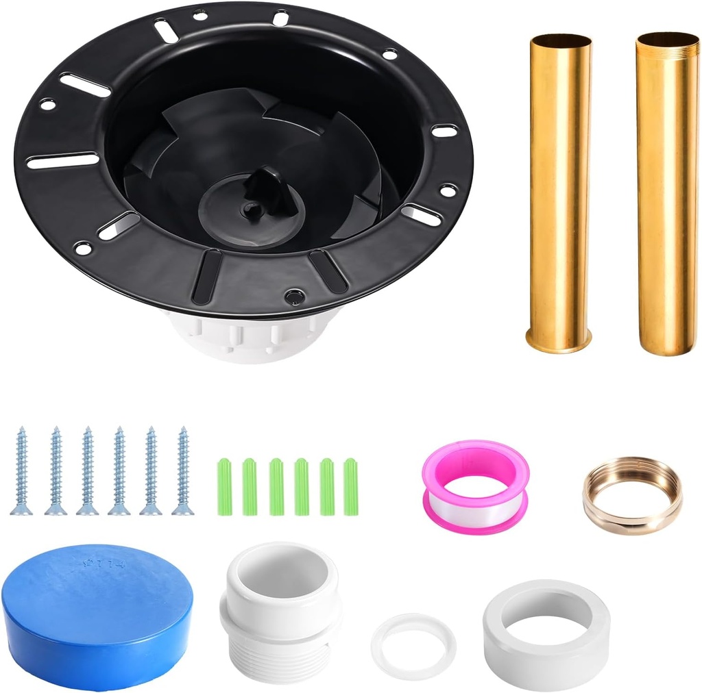 Freestanding Tub Drain Kit, Bathtub Drain Rough-in Kit with PVC Adapter and Brass Tail Pipes, Compatible with Freestanding Bathtub Drain, Floor Mounted Bathtub and Copper Bathtub