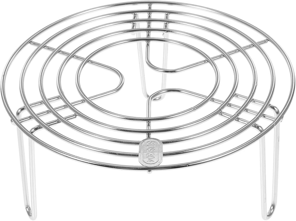YARNOW Steamer Basket Steam Pot Stainless Steel Steaming Rack Stand Egg Steamer Rack Trivet Round Cooking Rack Trivet Stand for Air Fryer Pressure Cooker 16 * 7cm Baking Steam Holder Steaming Pot