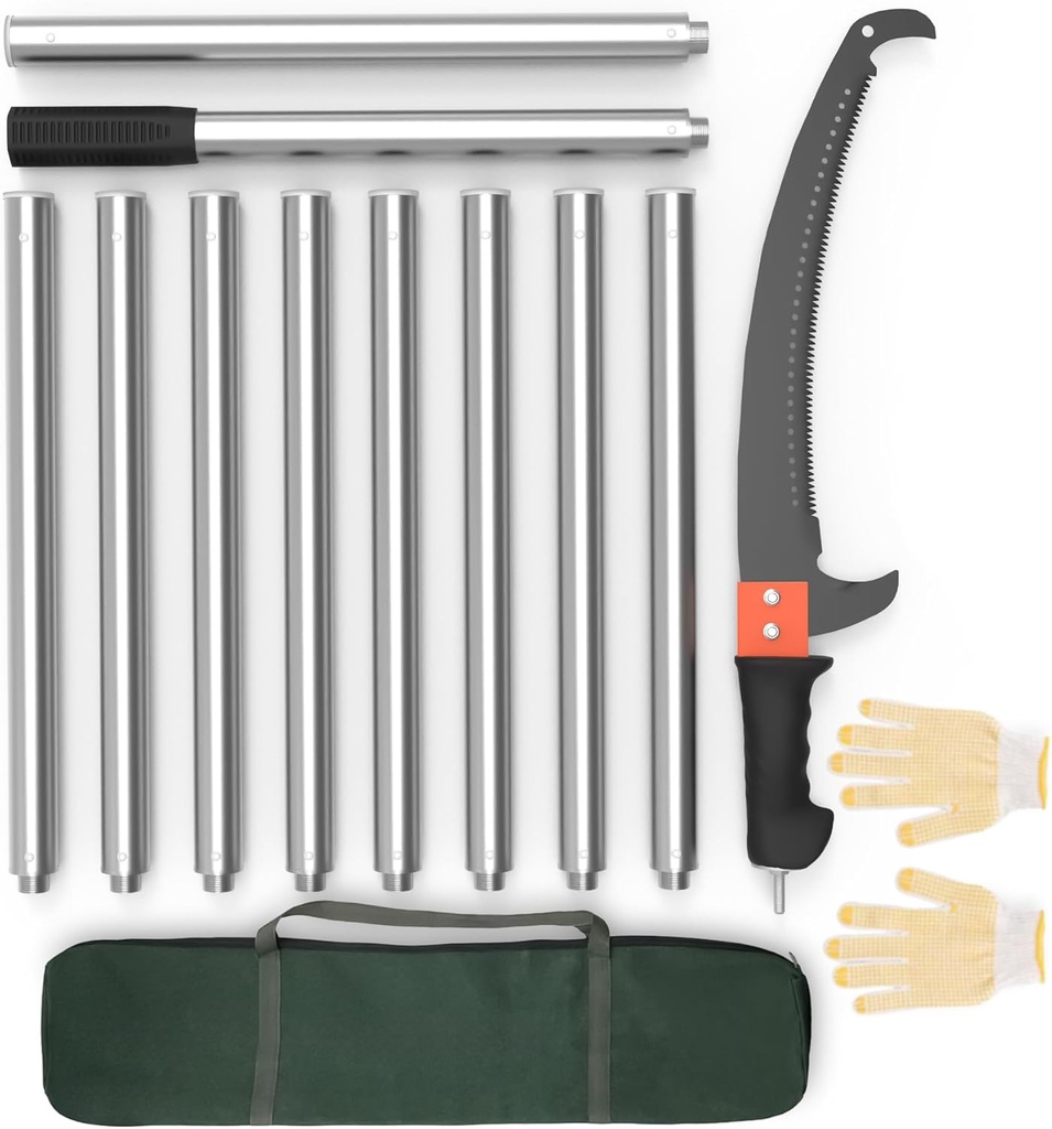 Pole Saws for Tree Trimming, 15ft Extendable Long Tree Trimmers Long Handle Pruner, Sharp Steel Blade, Tree Pruner, Tree Saw