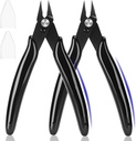 5 Inch Flush Cutters, 2 Pack Micro Wire Cutters, Sharp Zip Tie Cutter, Precision Wire Cutters for Crafting, Jewelry Making, Plastic Models, 3D Print, Electronics, Floral