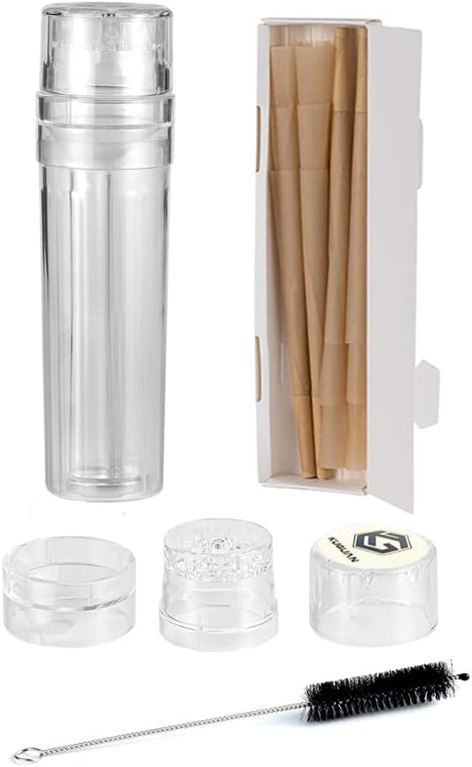 Portable Herb Spice Grinder Cone Rolling Machine Cone Case All-in-One Cone Loader Pre Roll Machine for 12 Pre-Roll Cones