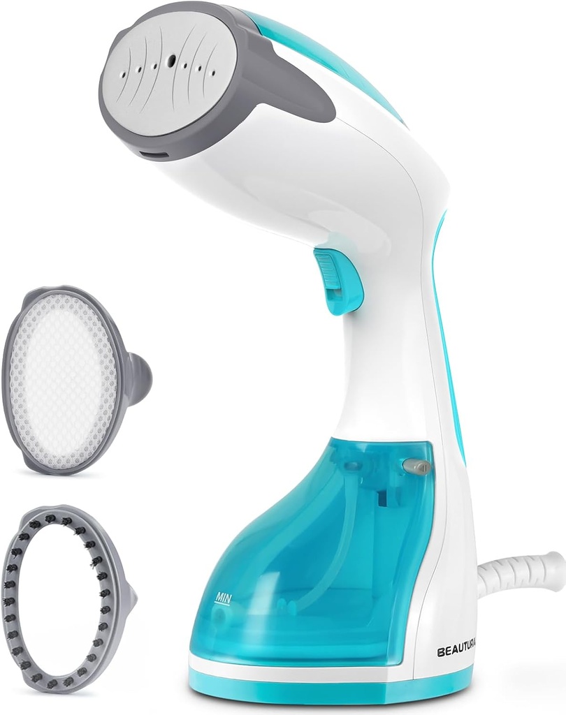 BEAUTURAL Steamer for Clothes, Portable Handheld Garment Fabric Wrinkles Remover, 30-Second Fast Heat-up, Auto-Off, Large Detachable Water Tank