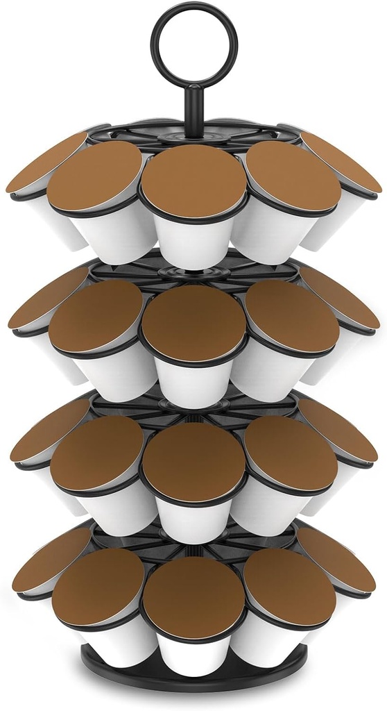 Coffee Pods Carousel Rotatable Iron Coffee Pods Holder Coffee Pod Organizer Rustproof Anti-scratch Coffee Capsules Stand for Counter Coffee Bar