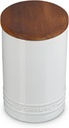 Le Creuset Signature Salt Cellar and Storage Canister with Wood Lid, 26 oz., White