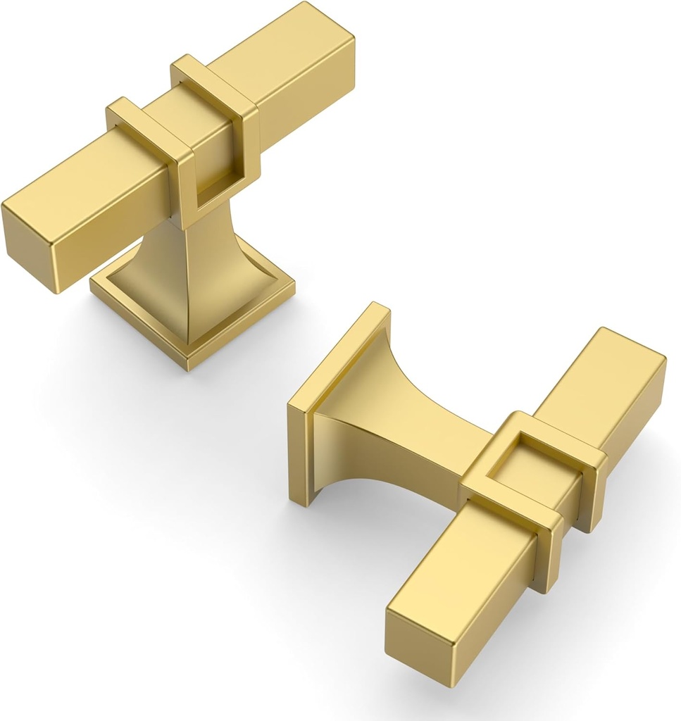 FILTA 2 Inch (55MM) Gold 10 Pack Cabinet Knobs,Gold Kitchen Knobs for Cabinets T Bar Knobs Kitchen Cabinet Handles and Knobs Cabinet Hardware for Cabinets Cupboard Drawer