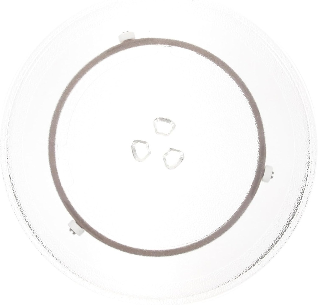 Lurrose Microwave Turntable Glass Plate with Turntable Ring Coupler Heat Resistant Microwave Oven Tray Compatible with Most Models 1 Set