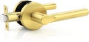 knobelite 1 Pack Gold Passage Door Lever,Non-Locking Keyless Door Handle Set for Closets or Hallway,Interior Door Lock for Right & Left Side Handed,Stainless Steel