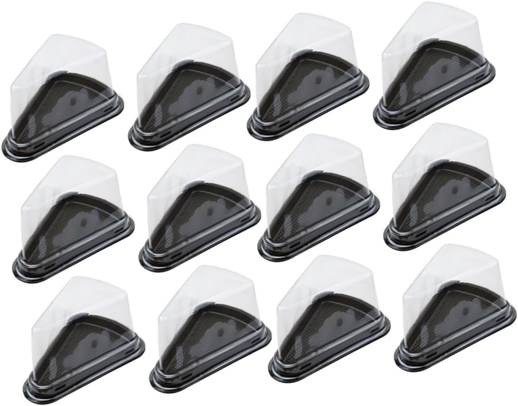 Alipis 100pcs Triangle Cake Boxes for Cheesecake Cupcake Pastry Packaging Sturdy Food-grade Pet Containers Non- Base for Parties and Events