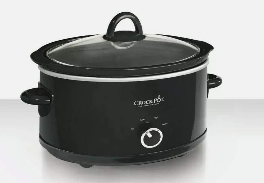 7-Quart Manual Slow Cooker, Black, Serves Over 9 People
