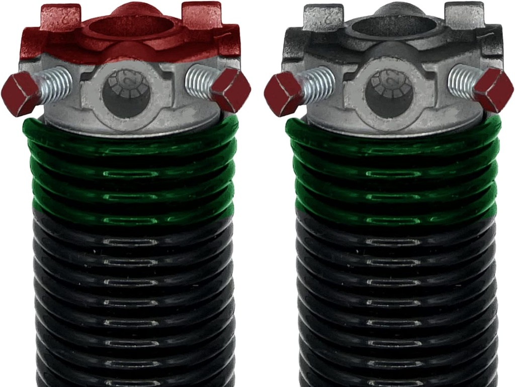Garage Door Torsion Spring (243 x 1.75 x 33) | Left and Right Hand Wound Replacement (Pair), Green