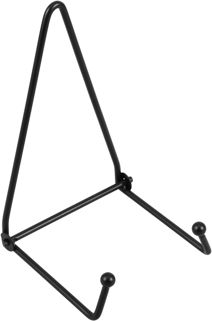 Wall Mounted Metal Plate Display Stand Ceramic Plate Hanger for Wall and Table Use Black Small Picture Holder for Platters Artwork and Collectibles Organizer