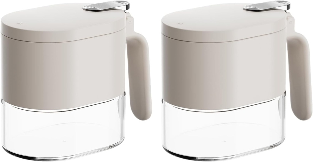 Sugar and Salt Container Set,12.8 oz Spice container with Lid and Spoon, Glass airtight seasoning jars Set of 2,for Kitchen Counter Keeping Sugar,Salts,Spice,Sauce