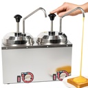 Nacho Cheese Dispenser with Pump, 110V 400W Stainless Steel Cheese Warmer 86-185℉, 5.3QT Electric Cheese Dispenser for Cheese Fudge Caramel Chocolate