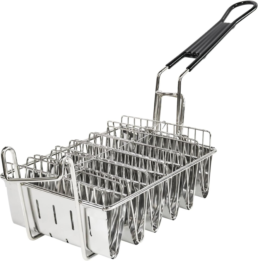 6 Shells Taco Fryer Basket Stainless Steel with Handles Taco Shell Mold For Deep Fat Fryer Basket Taco Shell Maker