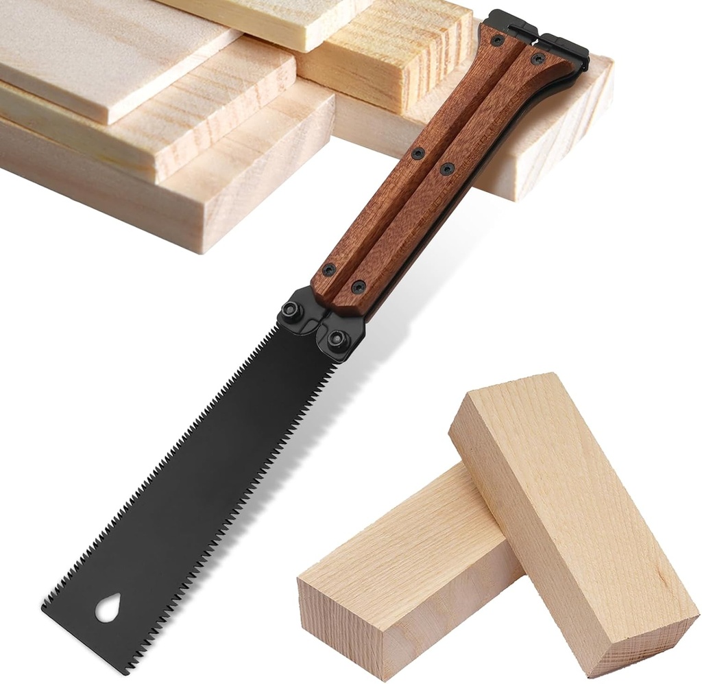 Folding Hand Saw - 5.5inch, 11TPI Pruning Saw with Smooth Cuts & Flush Cut Feature for Camping and Gardening