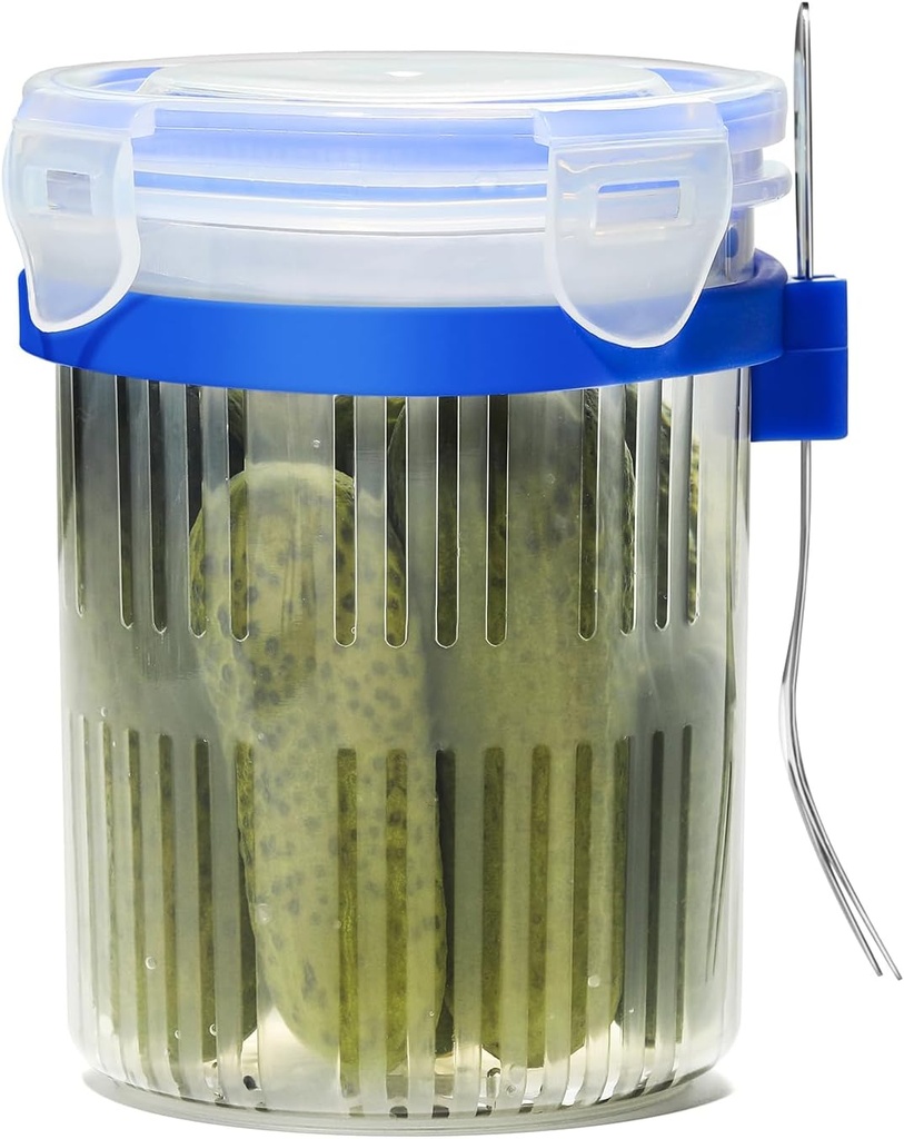 24 oz Pickle Container with Strainer Pickle Jar with Strainer Jalapeno Container Pickled Food Container - 1 Pack