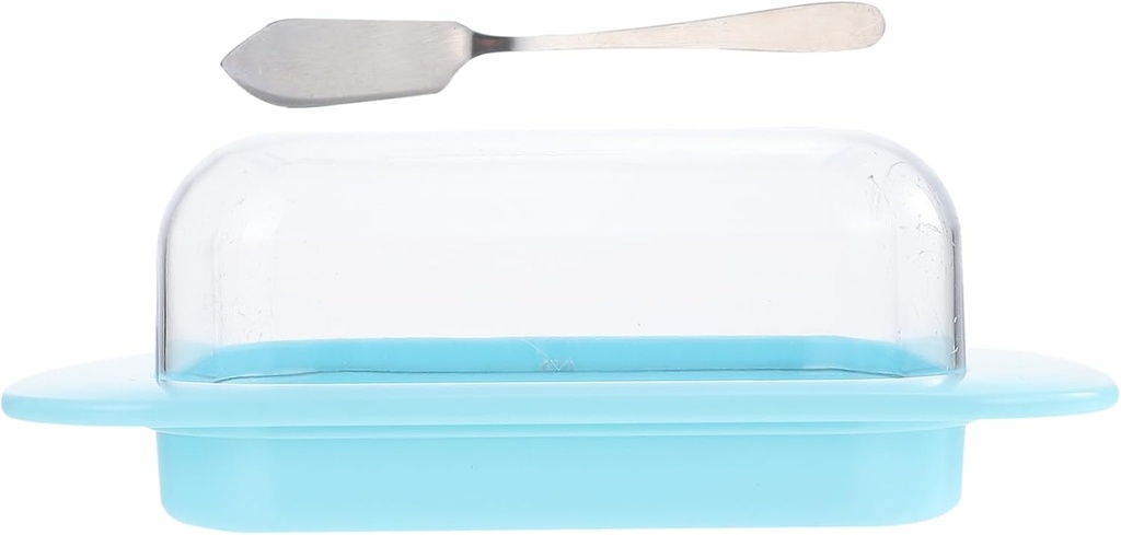Butter Storage Box with Cutter Fresh-Keep Cheese Dish and Bread Box Sturdy Food-Grade Plastic for Kitchen Use and Meal Prep