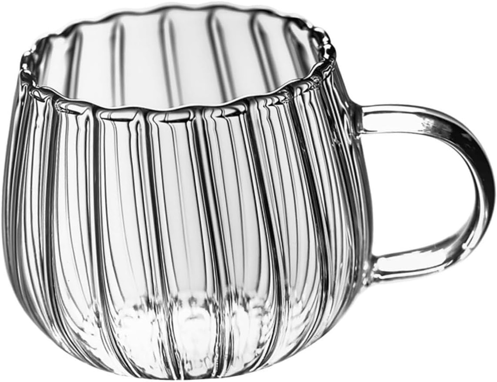 Clear Glass Coffee Mug with Handle Versatile Transparent Tea Cup for Juice Beverages Drinkware for Home Office Cafe Restaurant Stylish and Easy to Clean