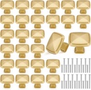 Zonon 50 Pack Gold Cabinet Knobs Square 1-1/4 Inch Single Hole Cabinet Pulls with Screws for Kitchen Cabinets Drawers Bedroom Dresser Cupboard Bathroom Vanity Contemporary Antique Rustic