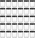QAPPDA 6oz Glass Jars With Lids,Small Mason Jars Wide Mouth,Mini Canning Jars With Black Lids,Kitchen Storage Jars For Honey,Jam,Jelly,Baby Foods,Wedding Favor,Shower Favors,Spice Jars Set of 30