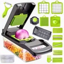 16-in-1 Food Processor Vegetable Chopper, Salad Spinner, Veggie Slicer & Mandoline Kitchen Appliance – Slap Chop, Spiralizer, Egg, Cheese, Potato Fry Cutter, Mincer & Grater All-in-One (Green/Black)