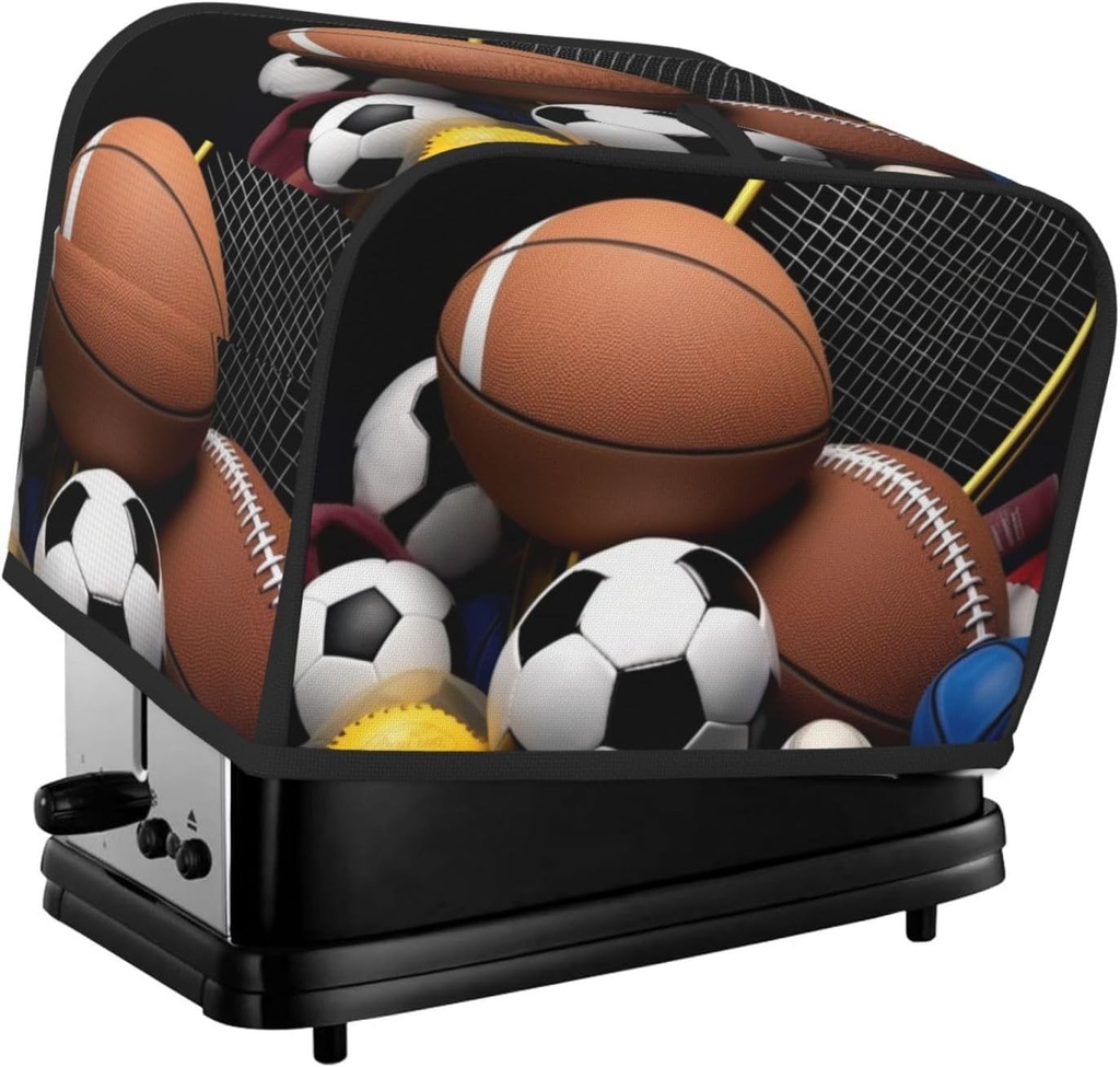 Sports Themed Toaster Cover 2 Slice, Bread Machine Covers Quilted Toaster Dust Cover Universal Size Kitchen Small Appliance Cover With Top Handle