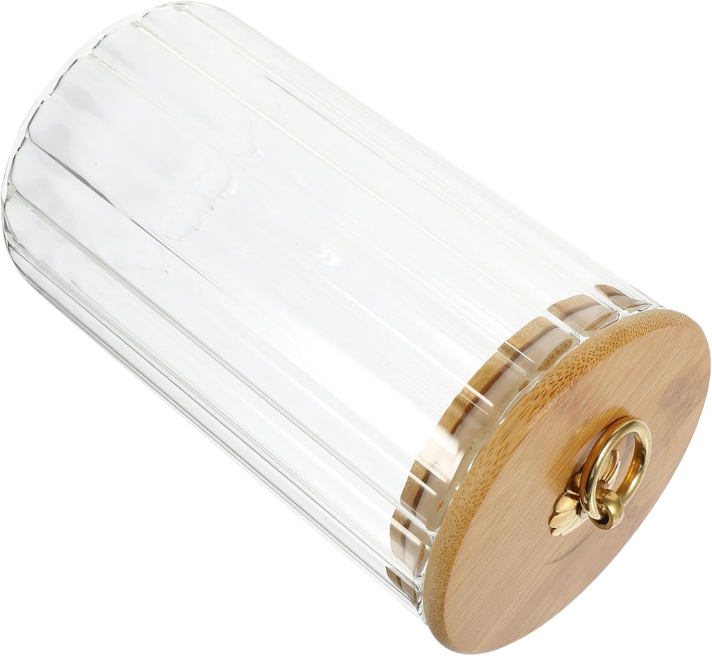 Garneck Bamboo Lid Glass Jar Kitchen Canister Glass Storage Jar for Tea Coffee Cereals