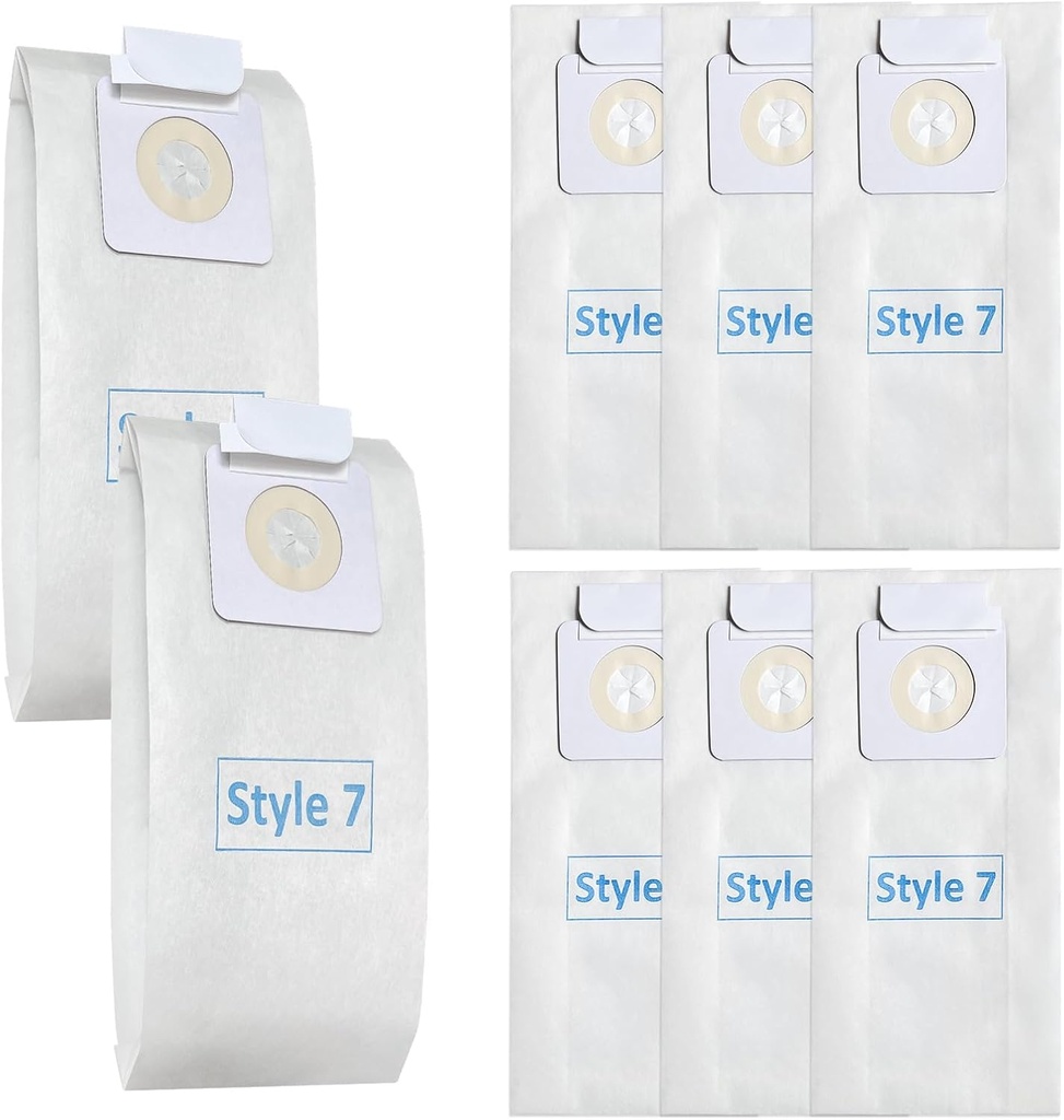 8 Pack Style 7 Vacuum bags Compatible with Bissell Upright Vacuum Cleaners, Part 32120,1739,71Y7,3545,3550,3554 Series, Replace Part # 32120