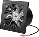6 inch Exhaust Fan 40W Through-wall installation Ventilation Fan 110V Exhaust Smoke Fan Ventilation for Kitchen, Bathroom,laundry room,Toilets, Garage, Shopping Mall and Office (Black)