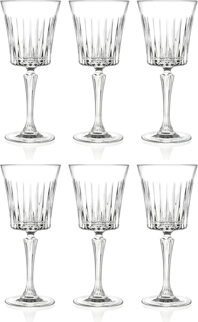 Barski Wine Glass - Goblet - Red Wine - White Wine - Water Glass - Stemmed Glasses - Set of 6 Goblets - Crystal like Glass - 7 oz. Beautifully Designed Made in Europe