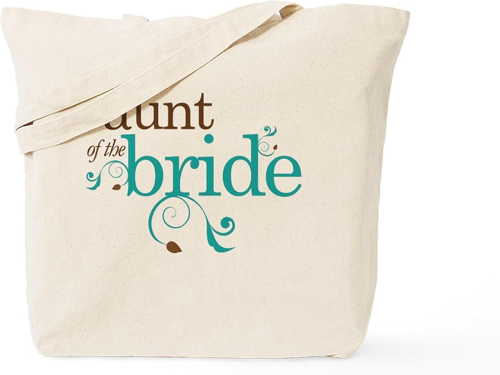 CafePress Lovely Aunt of The Bride Tote Bag Reusable Natural Beige Canvas Shopping Bag