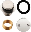 Brushed Nickel Tub Drain Tip-Toe Tub Trim Set Conversion Kit Assembly, Hidrop Bathtub Drain Replacement Trim Kit with 2-Hole Overflow Faceplate and Universal Fine/Coarse Thread, Brushed Nickel