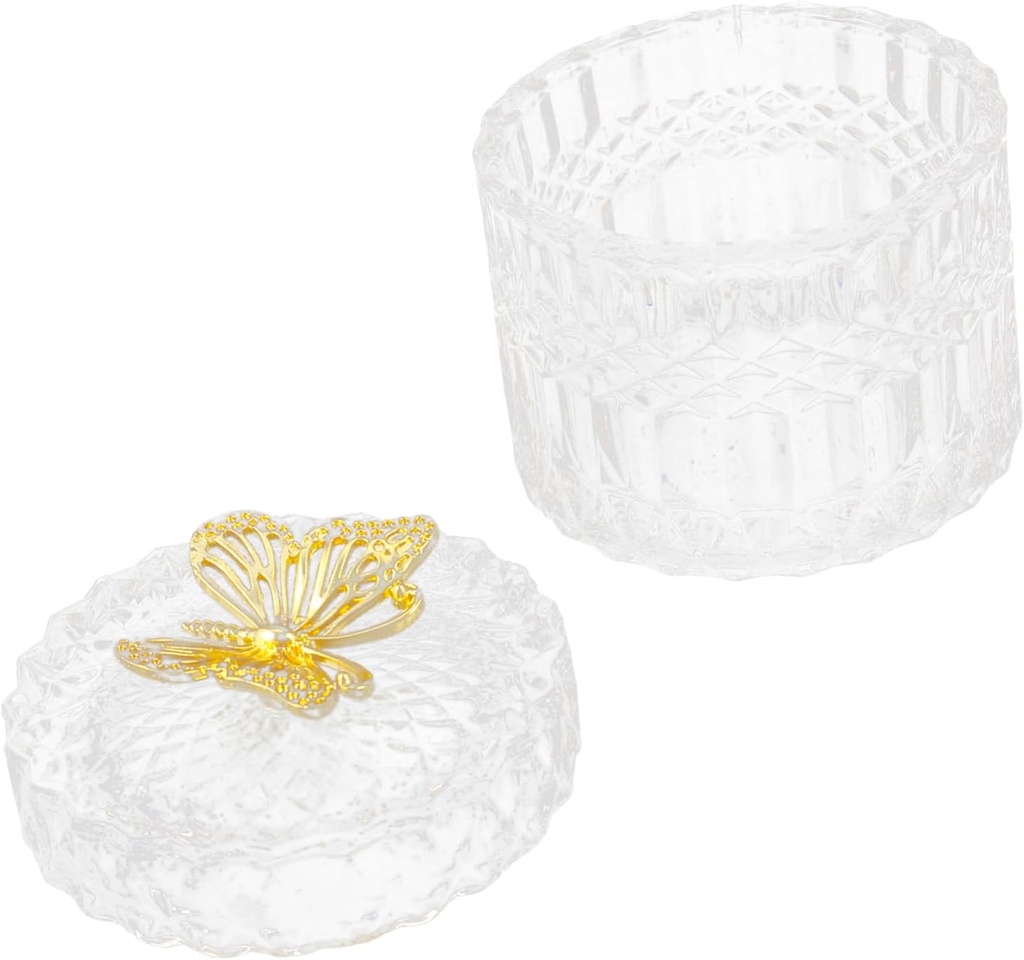 Glass Storage Jar with Lid Decorative Candy and Cookie Jar Airtight Container for Jewelry Spices and Dried Foods Transparent Design for Home Organization