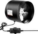 HealSmart Inline Booster Duct Fan 8" 430 CFM with Speed Controller, Inline HVAC Blower Low-Noise Exhaust Fan Basements, Bathrooms, Kitchens, Workshops