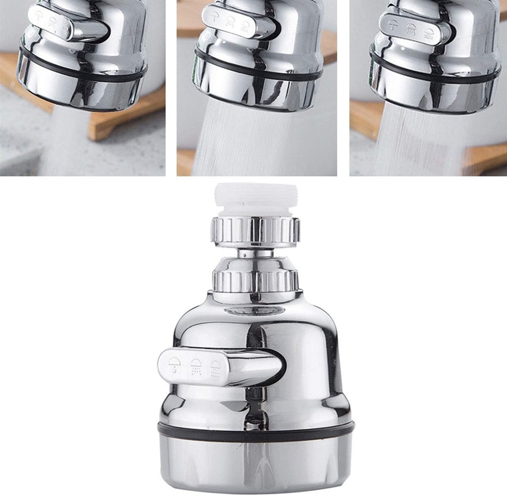 Kitchen Sink Aerator, 360-Degree Swivel Faucet Aerator, Water Saving Faucet with Gasket Faucet Replacement Part for Kitchen,Bathroom - 3 Spray Modes Adjustment